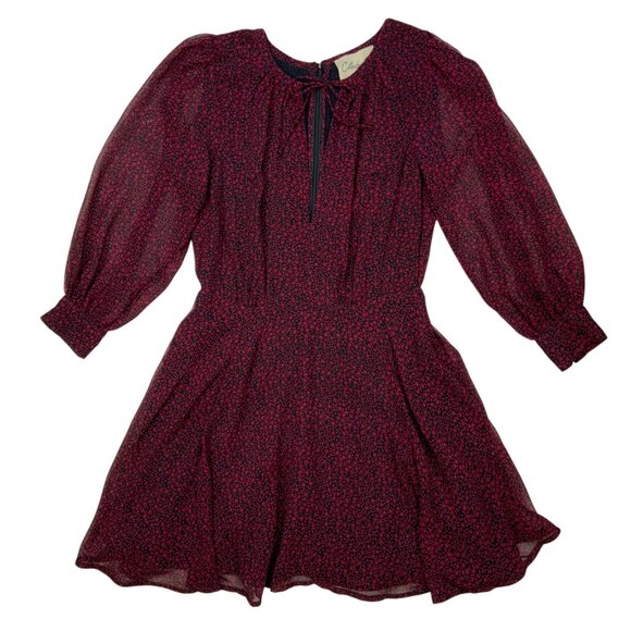 Revolve X Cleobella Genova Dress XS Red Floral Sheer Balloon Sleeve Mini Party - Picture 12 of 12